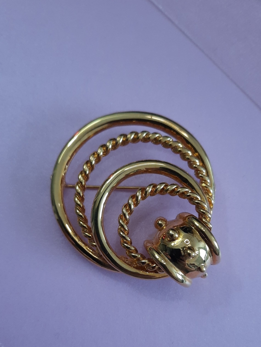 Monet Gold-Tone Circle Brooch